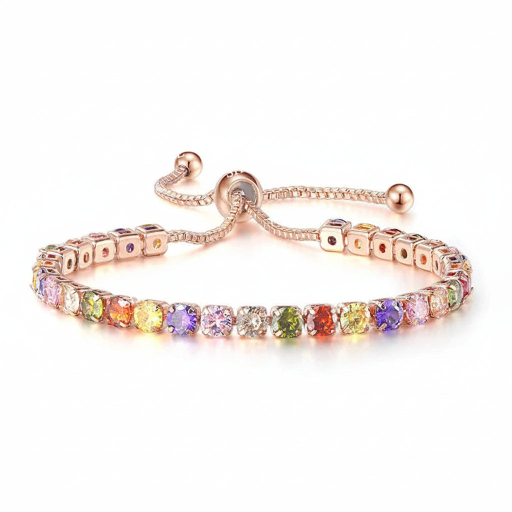 Selection of 925 Sterling Silver Tennis Bracelets with Multi-colored Zircons