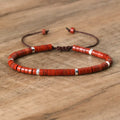 Adjustable Rope Bracelet with Natural Stone Beads - Large Selection