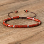 Adjustable Rope Bracelet with Natural Stone Beads - Large Selection