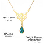 Celtic Knot Stainless Steel Drop Stone Pendant Necklace