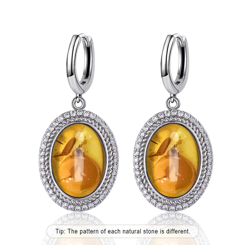 925 Sterling Silver Natural Moonstone Pendant & Earrings Set - Choose Your Stone