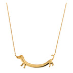18K Gold Plated Zinc Alloy Dachshund Sausage Dog Necklace