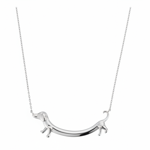 18K Gold Plated Zinc Alloy Dachshund Sausage Dog Necklace