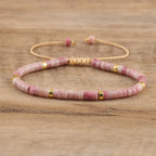 Adjustable Rope Bracelet with Natural Stone Beads - Large Selection