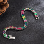 Selection of 925 Sterling Silver Tennis Bracelets with Multi-colored Zircons