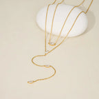 18K Gold-Plated Stainless-Steel Necklaces in Gold or Silver with Zircon Stone
