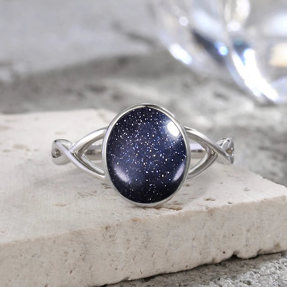 925 Sterling Silver Ring Natural Gemstone Ring