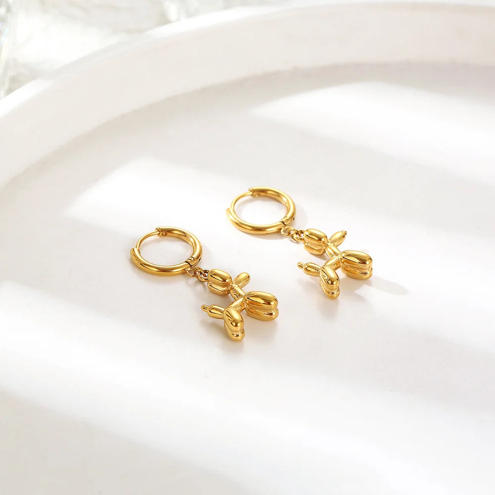 Mini Balloon Dog Earrings or Necklace In Zinc Alloy - Precious, Darling, Feminine
