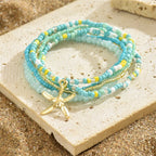 Bohemia Multilayer Rice Bead Starfish Summer Anklet - Choose Yours