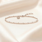 Karma Wheel Wire Chain Bracelet in 925 Sterling Silver