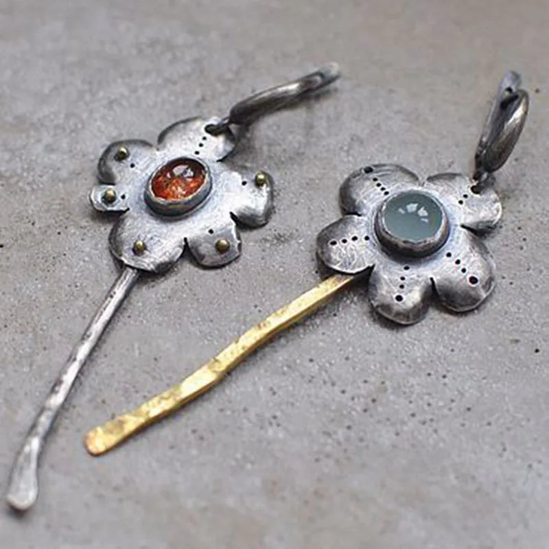 Unique Collection of Handmade Alloy Resin Earrings - Geometric Asymmetric Boho