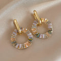 2 in 1 Elegant Colorful Zircon Earrings