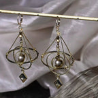 Creative Star Orbit Acrylic Bead Titanium Earrings Geometric