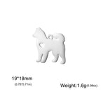 Covered Stainless Steel Dog & Wolf Charms with Cutout Hearts - For Bracelets & Necklaces