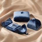 Double-Layer Blue Velvet Jewelry Box – Elegant Jewelry Storage Organizer