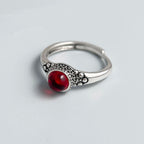 925 Sterling Silver Stone Adjustable Ring with Turquoise