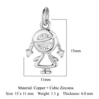 5-Piece Cubic Zirconia Copper Charms for Jewelry Making