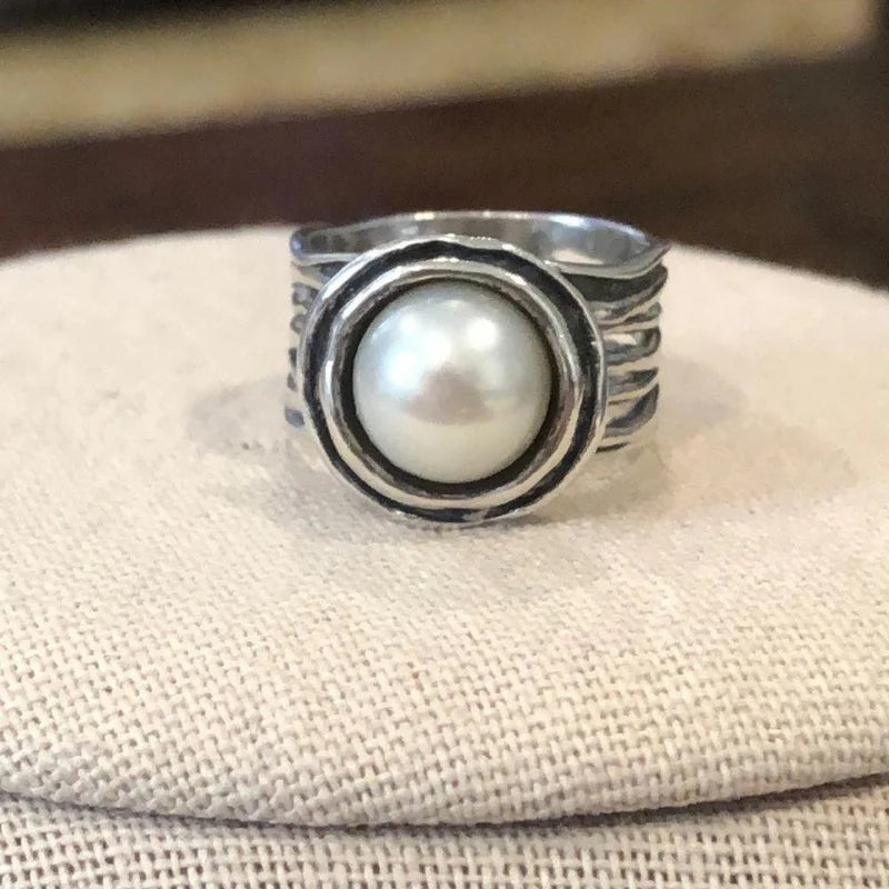 Set of 5 Bold Statement Rings – Cubic Zirconia, Pearl & Rose-Inspired Designs