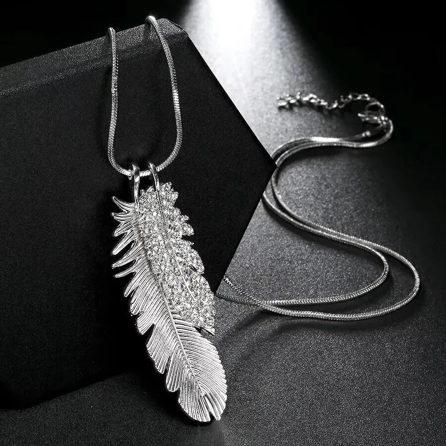 Bold Long Statement Necklace with Oversized Crystal Pendant - Choose Yours