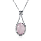 Platinum Plated Sterling Silver Pendant with Natural Labradorite