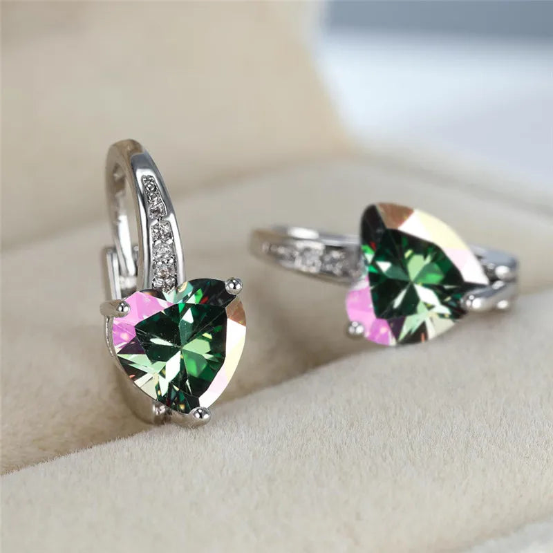 Cubic Zirconia Hoop Alloy Earrings - 11 Colors!