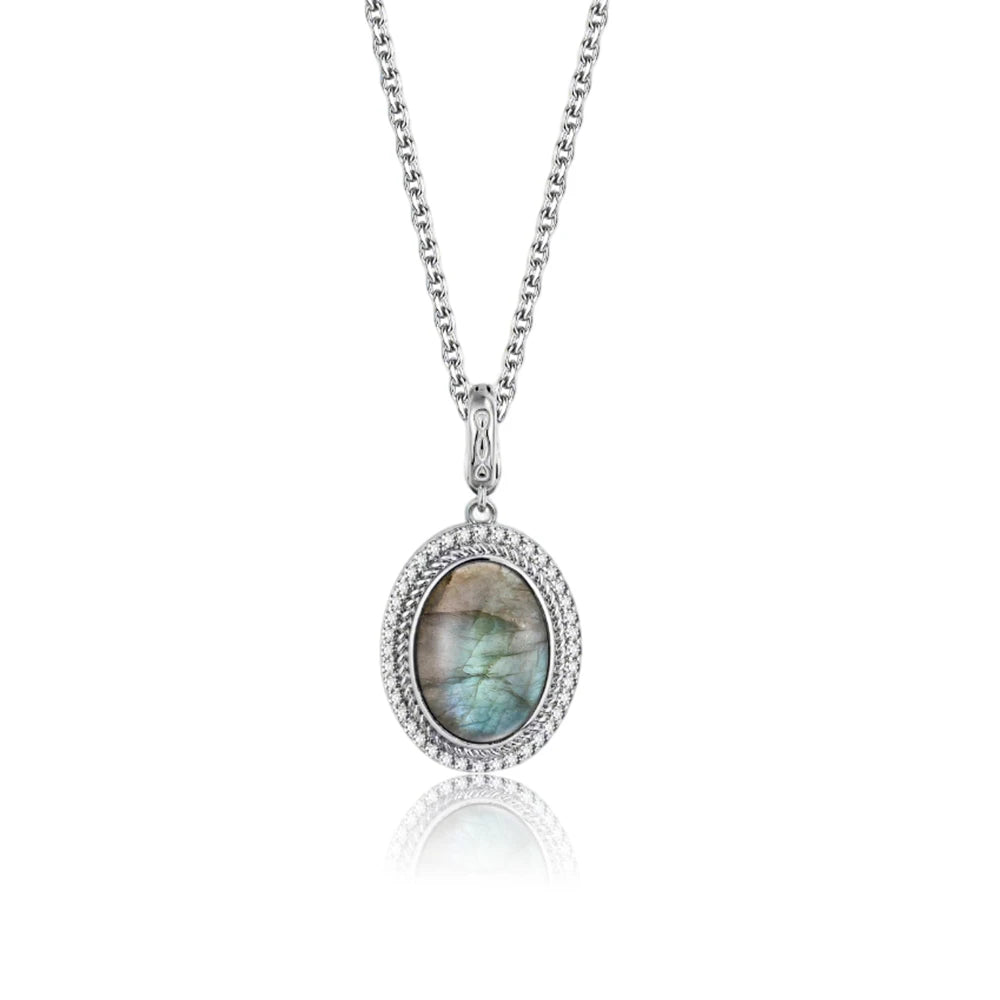 925 Sterling Silver Natural Moonstone Pendant & Earrings Set - Choose Your Stone