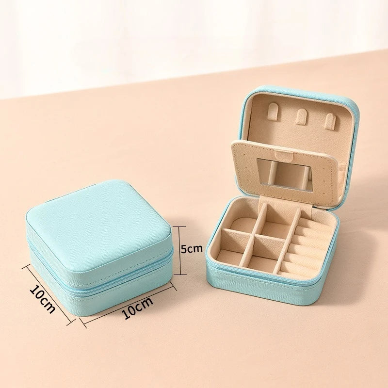 Elegant Leather Travel Jewelry Box – Compact Jewelry Organizer in 12 Colors