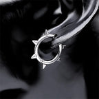 Punk Spike Rivet Goth Hoop Stainless Steel Earrings Collection