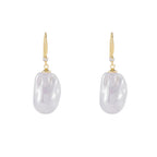 Large Luxury Faux Pearl Earrings & Necklace 14k Gold Plated