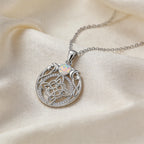 Triple Moon Goddess Opal Witch Knot Necklace