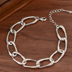 925 Sterling Silver Adjustable Cuff & Link Chain Bracelets Collection