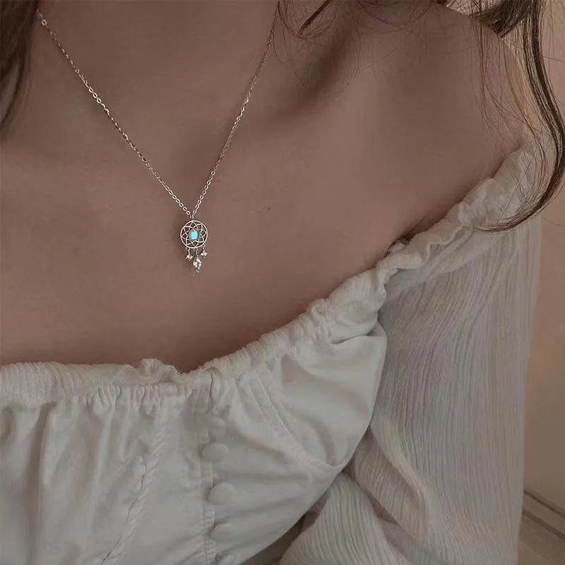 Delicate Zircon Pendant Necklace - Dream Catcher, Butterfly, Dove