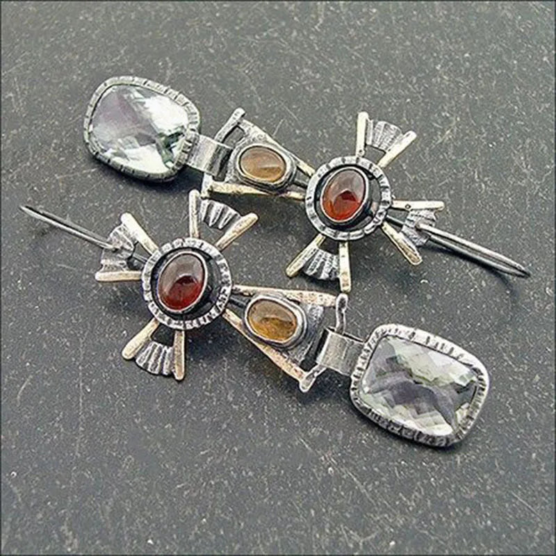 Unique Collection of Handmade Alloy Resin Earrings - Geometric Asymmetric Boho