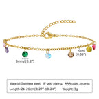 Gold-Plated Stainless-Steel Lucky Blue Evil Eye Anklet - Various Styles!!