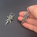 Gothic Punk Y2K Stainless Steel Spike Hoops Piercing Long Dangle Earrings