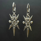 Gothic Punk Y2K Stainless Steel Spike Hoops Piercing Long Dangle Earrings