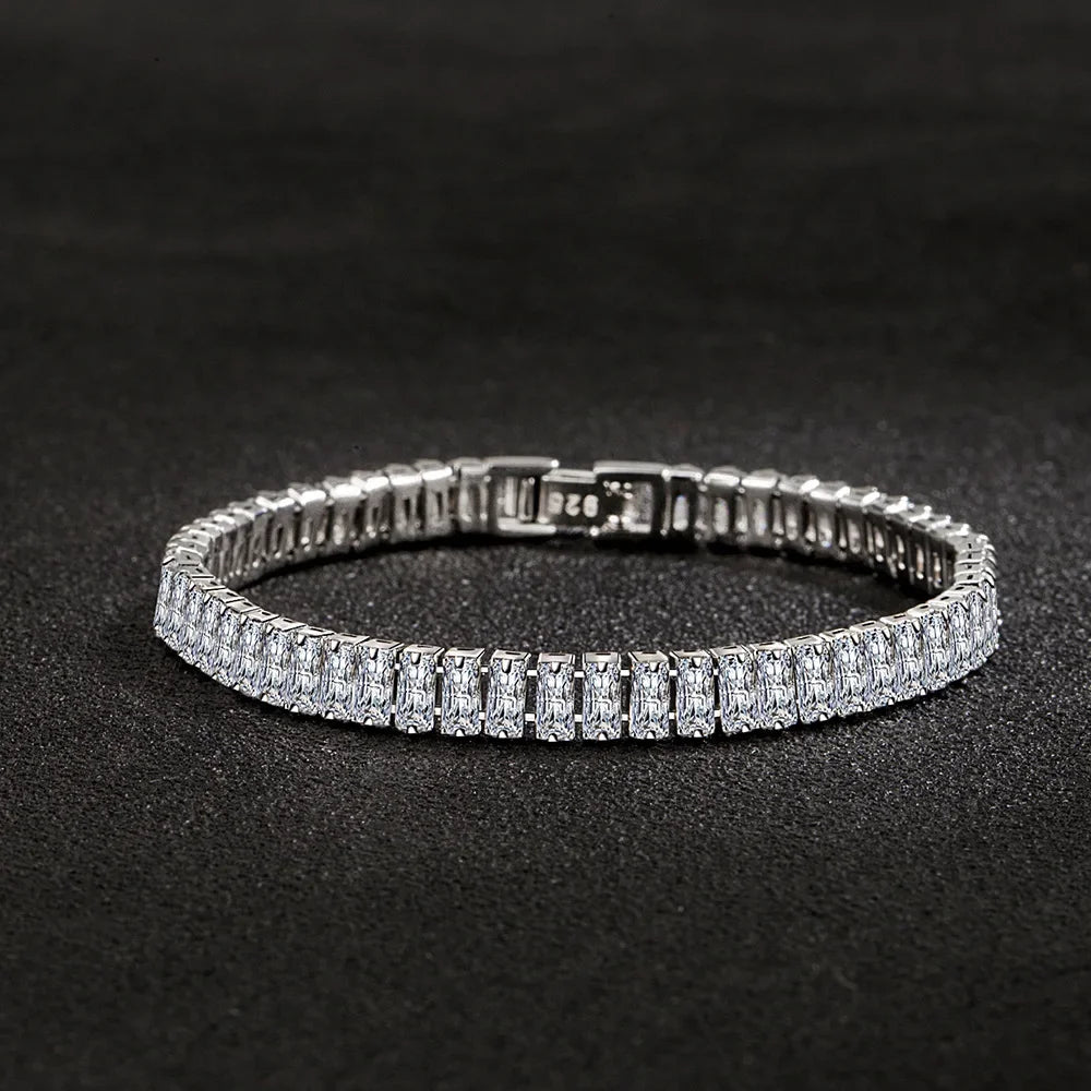 Selection of 925 Sterling Silver Tennis Bracelets with Multi-colored Zircons