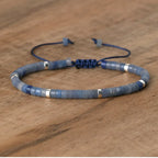Adjustable Rope Bracelet with Natural Stone Beads - Large Selection