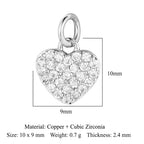 5-Piece Cubic Zirconia Copper Charms for Jewelry Making