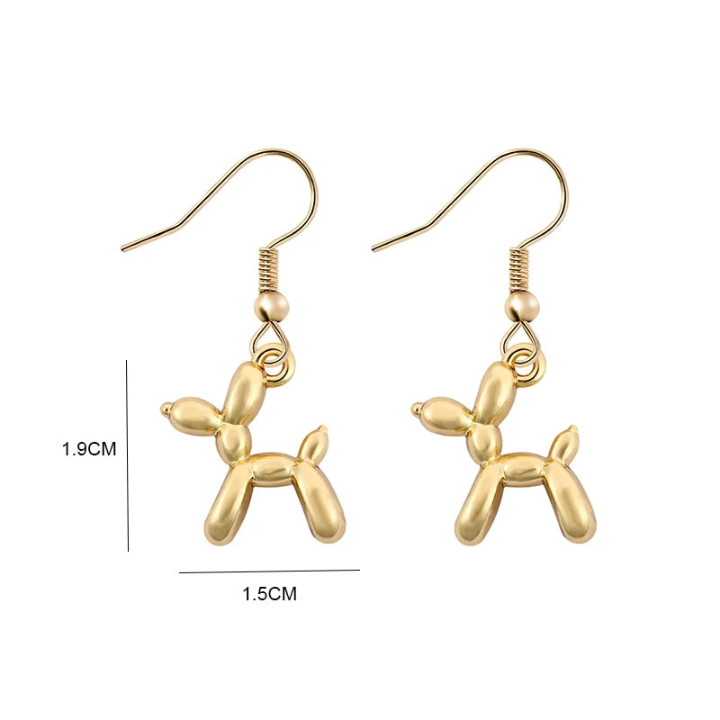 Mini Balloon Dog Earrings or Necklace In Zinc Alloy - Precious, Darling, Feminine