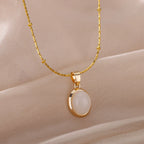 Good Fortune Green & White Jade Pendant Necklace