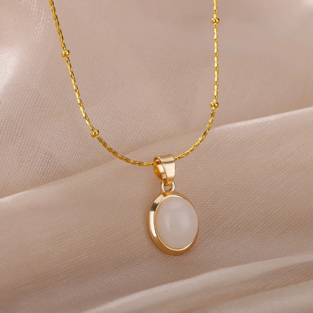 Good Fortune Green & White Jade Pendant Necklace