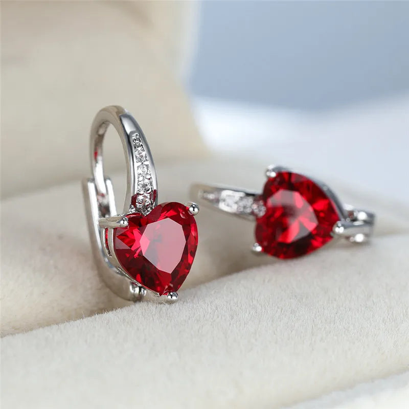Cubic Zirconia Hoop Alloy Earrings - 11 Colors!