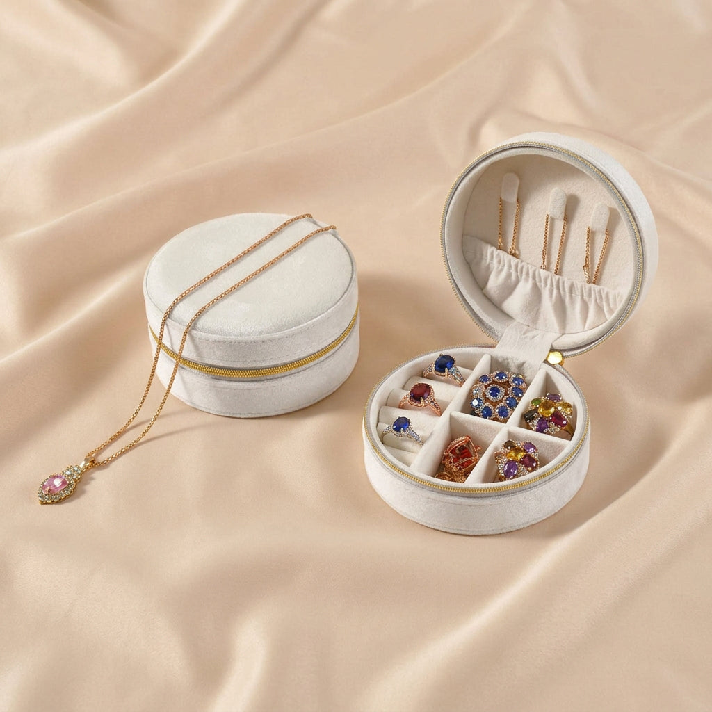 Velvet Travel Jewelry Organizer Box – Elegant Gift for Her