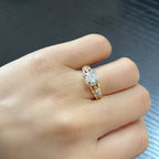 Vintage Inspired Two-Tone Cubic Zirconia Zinc Alloy Ring - Feminine, Refined