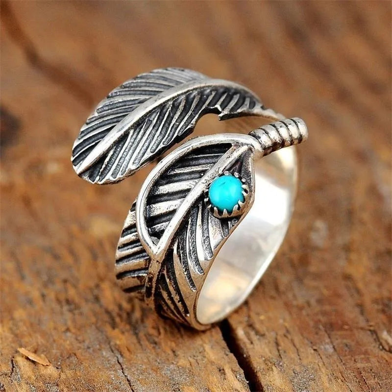 Turquoise Statement Rings – Bold Adjustable Boho Designs in Zinc Alloy