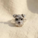 Adjustable Ring with Dog Head Face in Zinc Alloy with CZ Stones