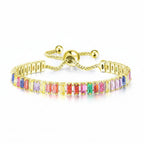Selection of 925 Sterling Silver Tennis Bracelets with Multi-colored Zircons