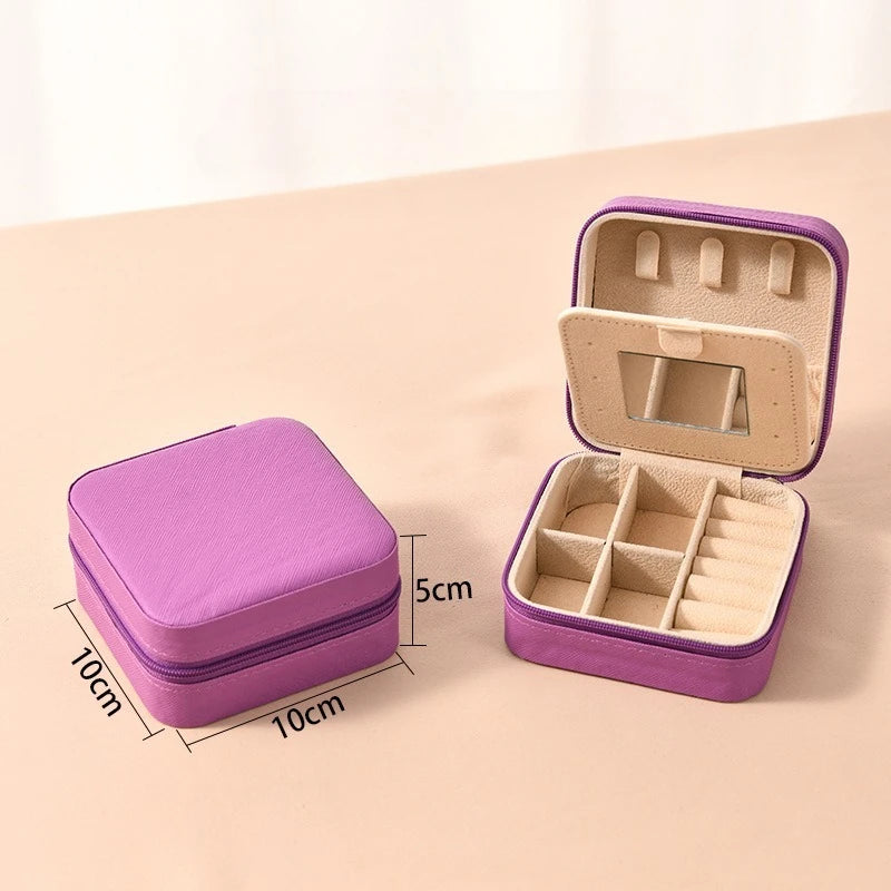 Elegant Leather Travel Jewelry Box – Compact Jewelry Organizer in 12 Colors