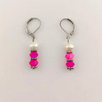 8 Colors! 18K Gold Plated Dangle Earrings with Freshwater Pearls & Crystals